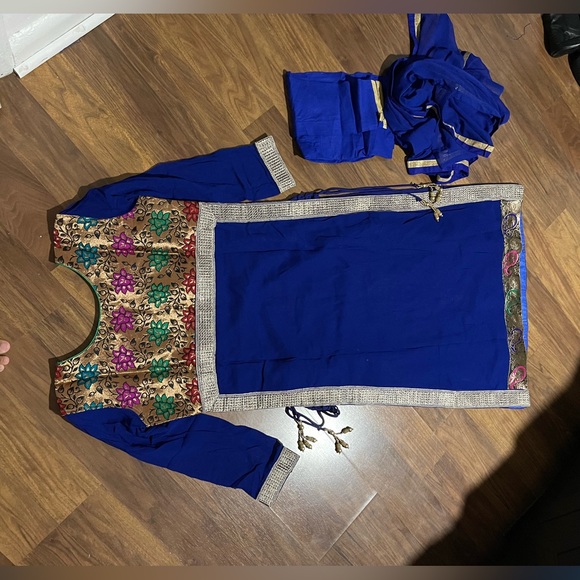 Women long dress 3 pieces in blue like new - Picture 1 of 2